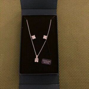 Cubic Zirconia Necklace and Earring Set
